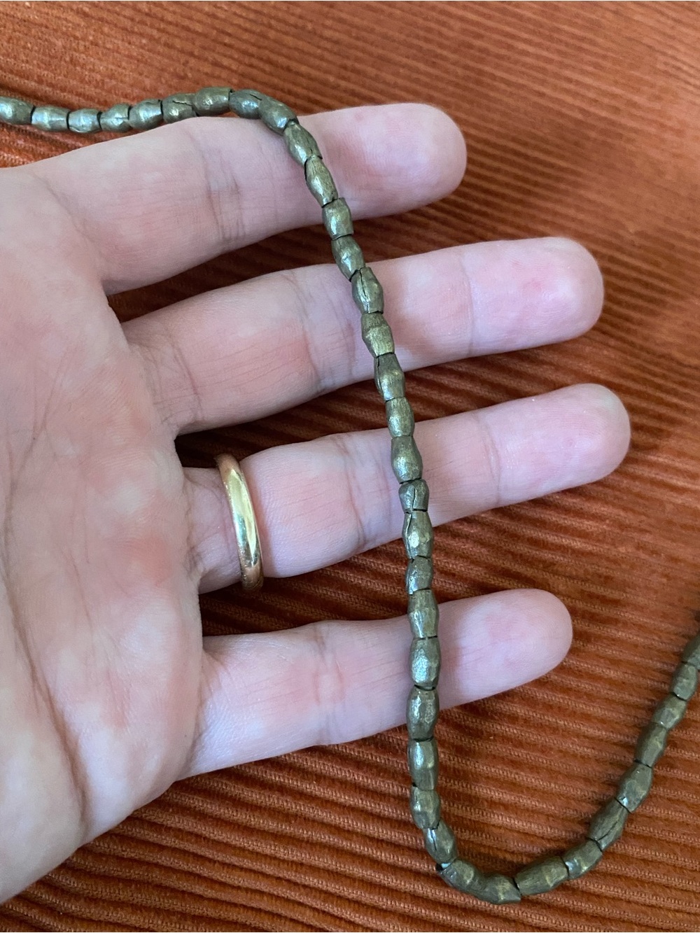 Antique Brass Beaded Necklace